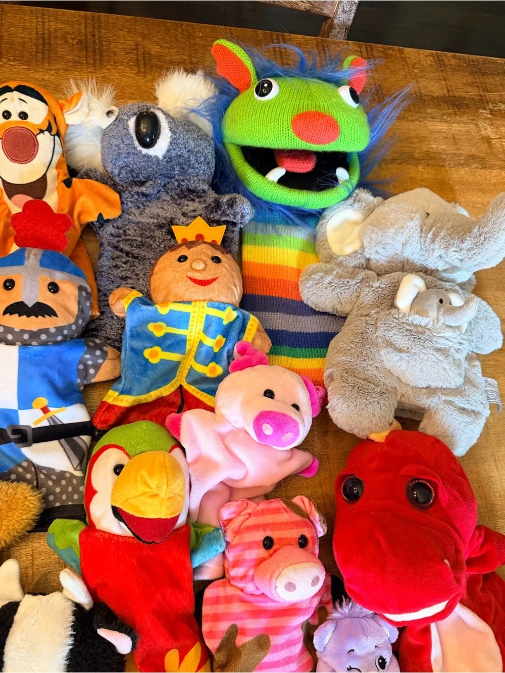 huge bundle of over 25 hand puppets vintage Disney crochet and so much more